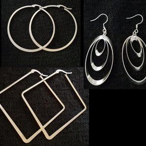 3 for $12 Earrings HUGE HOOP Modern NWOT